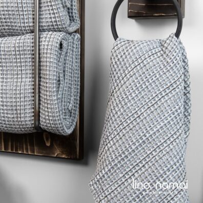 Puslininis „vaflinis“ pilkas rankšluostis