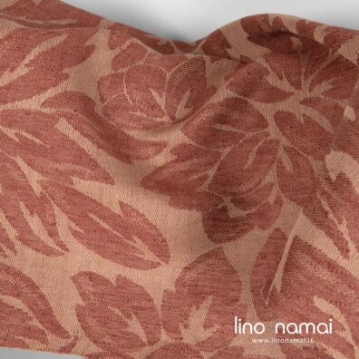 Žakardinis lino-medvilnės audinys iš dviejų atspalvių rudų verpalų