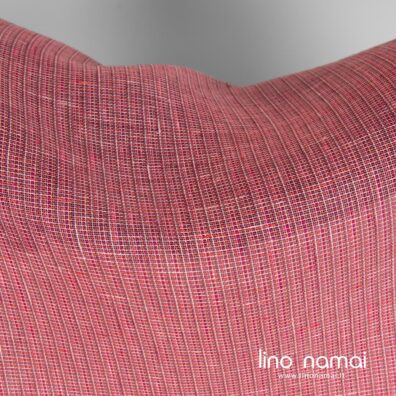 Permatomas 100% lino audinys rožinis languotas