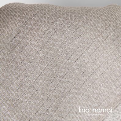 Raštuotas lininis audinys iš baltū ir natūralios spalvos verpalų