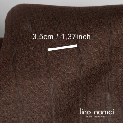 Rudas lino audinys permatomais siaurais dryžiais