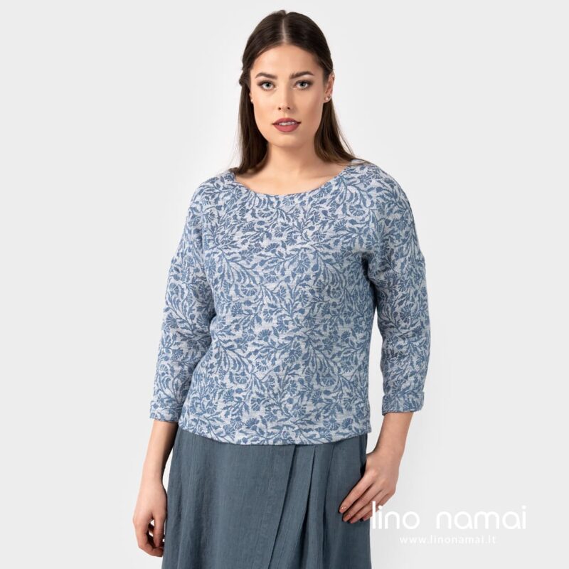 Lininė gėlėta palaidinė