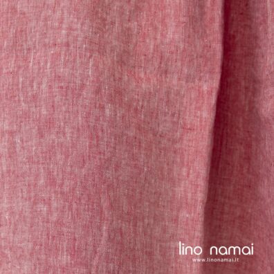 Minkštas švelnus specialiai skalbtas lino audinys iš baltų ir raudonų verpalų
