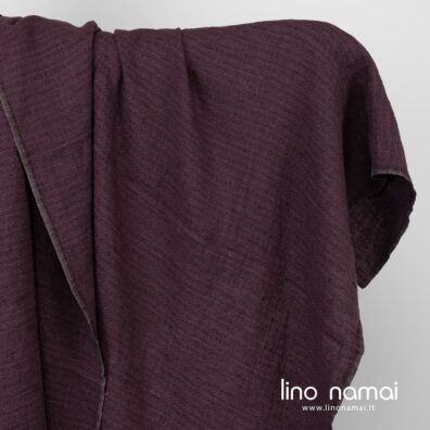 Minkštas švelnus specialiai skalbtas lino audinys violetinis