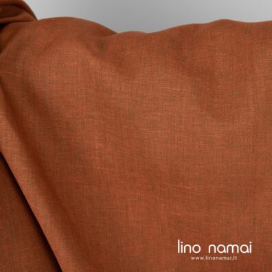 Lininis audinys oranžinis 280cm pločio