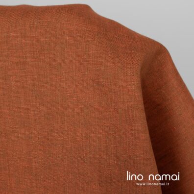 Lininis audinys oranžinis platus užuolaidoms, staltiesėms, antklodžių užvalkalams, drabužiams siūti