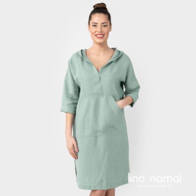 Lininė žalsva suknelė