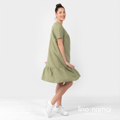 Lininė žalsva suknelė