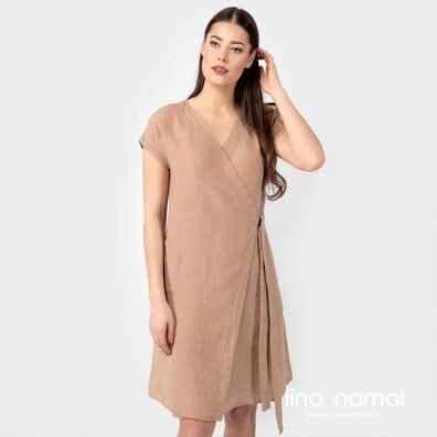 Lininė rusva suknelė