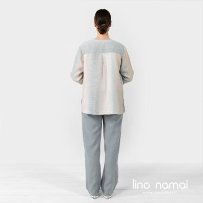 Lininis dryžuotas švarkelis, nugaros pusė