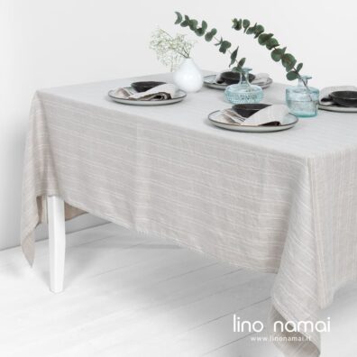 Lininė pilka staltiesė