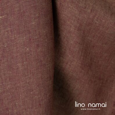 Lininis audinys žalsvai violetinis drabužiams, namų tekstilei siūti