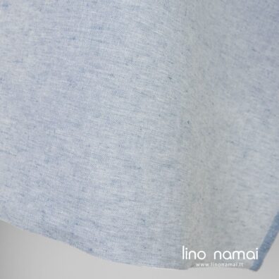 Lino-medvilnės audinys iš melsvų ir baltų verpalų