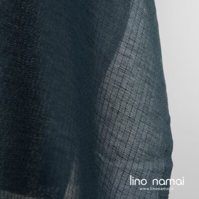 Lino - medvilnės audinys iš dviejų atspalvių tamsiai mėlynų verpalų