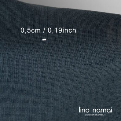 Lengvas retas tamsiai mėlynas dryžuotas lino - medvilnės audinys