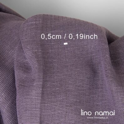 Lengvas retas violetinis dryžuotas lino - medvilnės audinys
