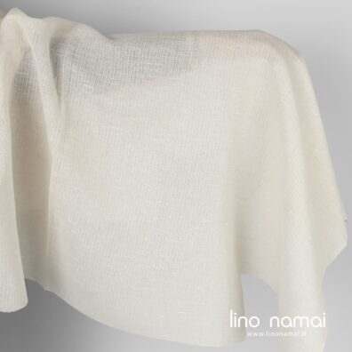 Puslininis audinys permatomas rusvas dryžuotas