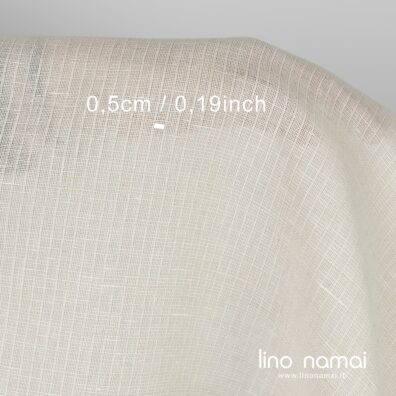 Lengvas retas lino - medvilnės audinys rusvas dryžuotas