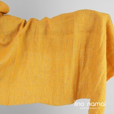 Lininis audinys geltonais dryžiukais skalbtas