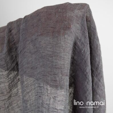 Lengvas retas pilkai violetinis melanžinis lino audinys skalbtas specialia technologija
