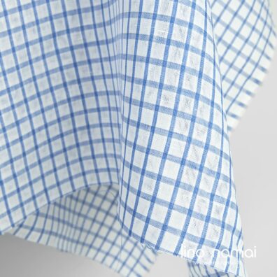 Lino audinys mėlynai-baltai languotas