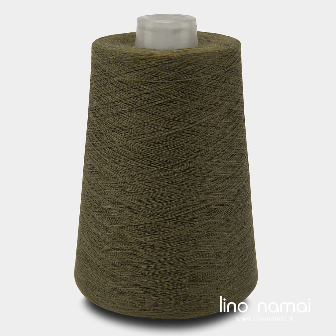 Lininiai verpalai miško žalios spalvos 4(3)