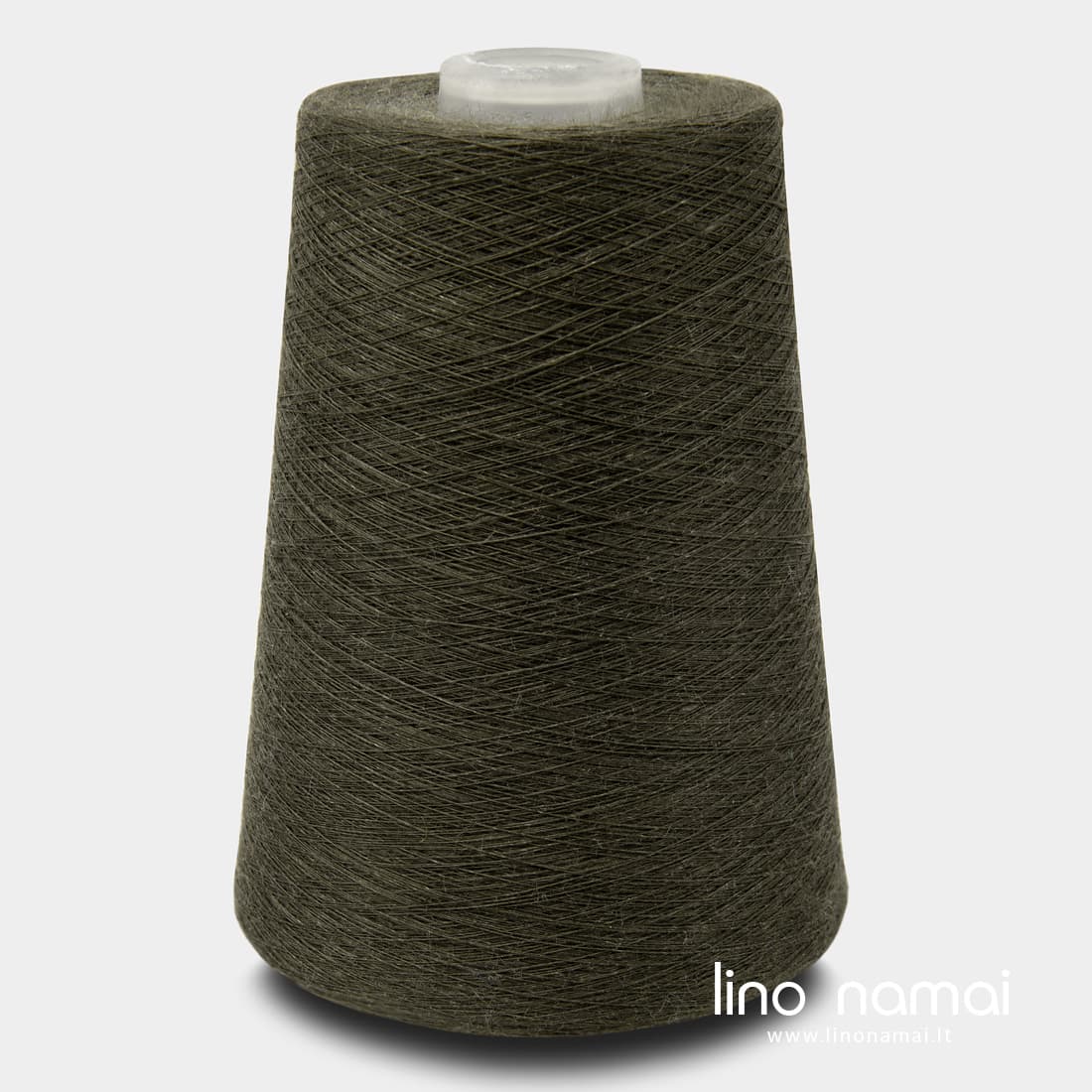Lininiai verpalai tamsios rudai žalios spalvos 4(12)