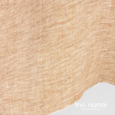 Lininis dvipusis rudas audinys skalbtas minkštas švelnus