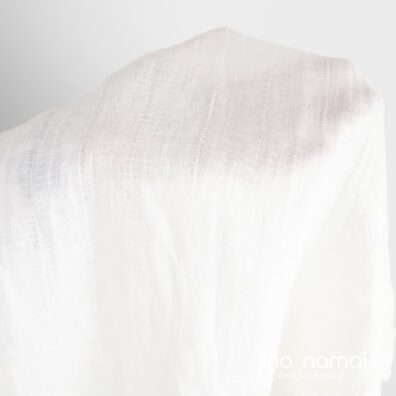 Lininis audinys raštuotas baltas skalbtas namų tekstilei ir drabužiams siūti