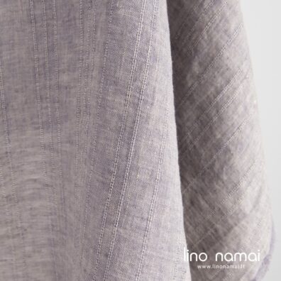 Lino audinys iš violetinių ir smėlio spalvos verpalų, melanžinis