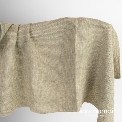 Lininis audinys pilkai gelsvas „vaflinis“ skalbtas