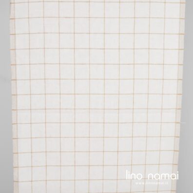 Lininis audinys rankšluostinis rusvais langeliais