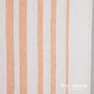 Lininis audinys rankšluostinis vertikaliomis baltomis ir rusvomis juostomis