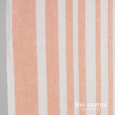 Rusvai - baltai dryžuotas lino audinys virtuvės rankšluosčiams siūti