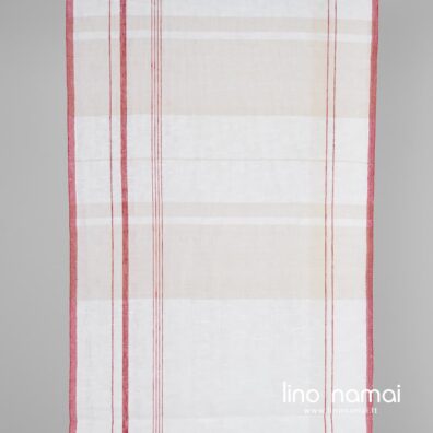 Lininis audinys rankšluostinis pilkomis, raudonomis juostomis