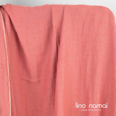 Lininis audinys pilkšvai rausvas melanžinis skalbtas