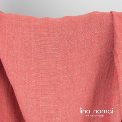 Lininis audinys pilkšvai rausvas melanžinis skalbtas tinka drabužiams ir namų tekstilei siūti