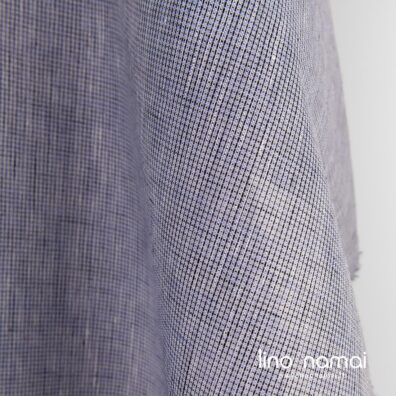 Lininis audinys juodai violetinis melanžinis tinka drabužiams ir namų tekstilės gaminiams siūti