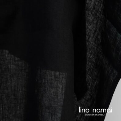 Juodas 100% lino audinys