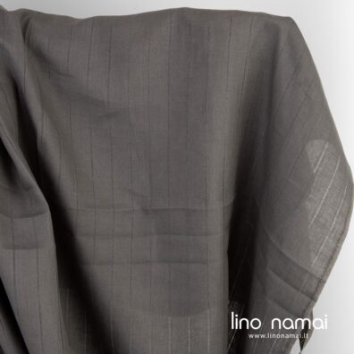 Lininis audinys dryžuotas pilkai rudas
