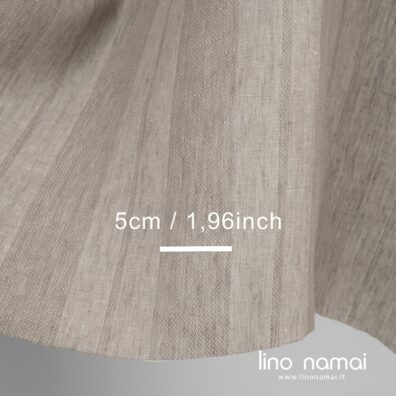 Dryžuotas smėlio spalvos lininis audinys