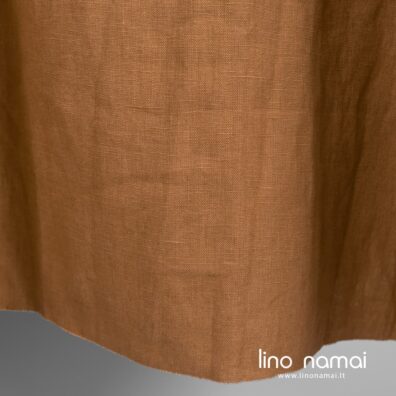 Sunkus rudos spalvos 100% lino audinys
