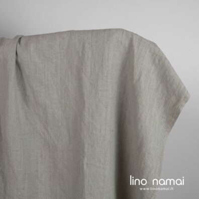 Puslininis audinys pilkšvai žalsvas raštuotas skalbtas minkštas švelnus