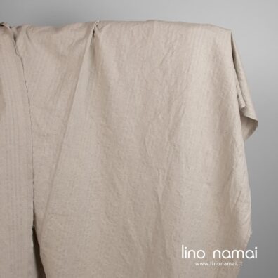 Puslininis audinys rusvai pilkšvas raštuotas skalbtas