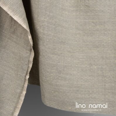Lino - medvilnės tvidas iš pilkų, kreminės spalvos ir natūralios spalvos verpalų