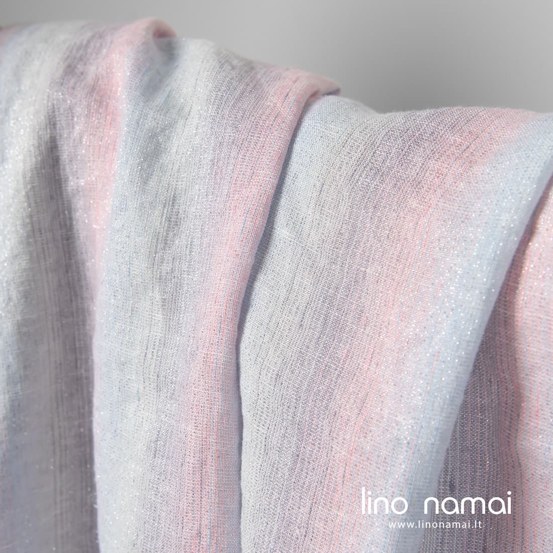 Lininis audinys įvairiaspalvis blizgus skalbtas tinka drabužiams ir namų tekstilei siūti