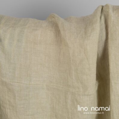 Lininis audinys pilkšvai rusvas skalbtas minkštas švelnus lengvas