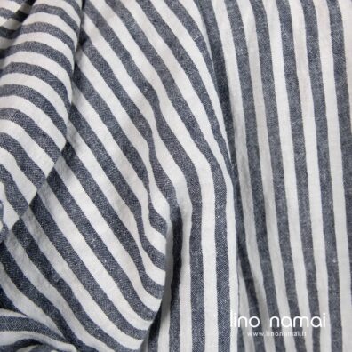 Lininis audinys mėlynais dryžiais platus skalbtas minkštas švelnus