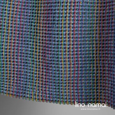 Margas „vaflinis“ lino-medvilnės audinys