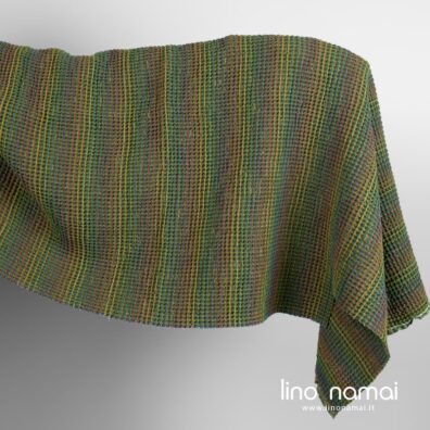 Puslininis audinys žalsvas „vaflinis“ skalbtas